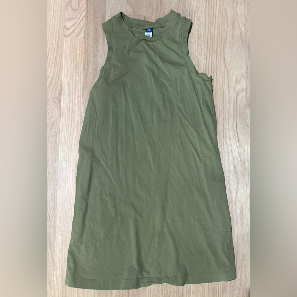 Old Navy Olive Green Pockets Tank Dress XS P Petite
